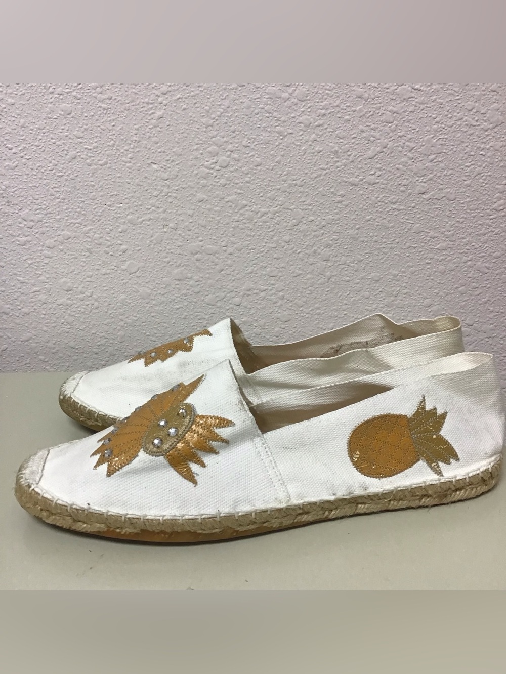 Unisa White Yellow Pineapple Tropical Espadrilles Spain (9)
